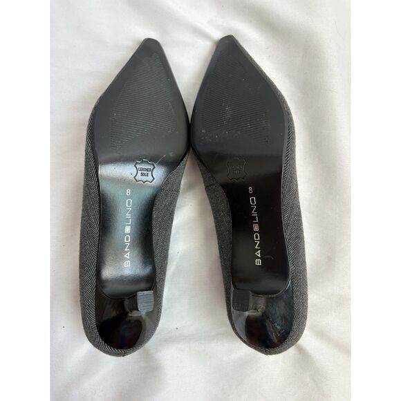 Bandolino Grey Fabric Kitten Heel Pumps Career Office Professional Pointed Toe 8 - Picture 5 of 7